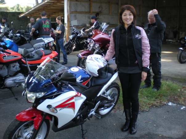 Nobuko Kunii and her ride!